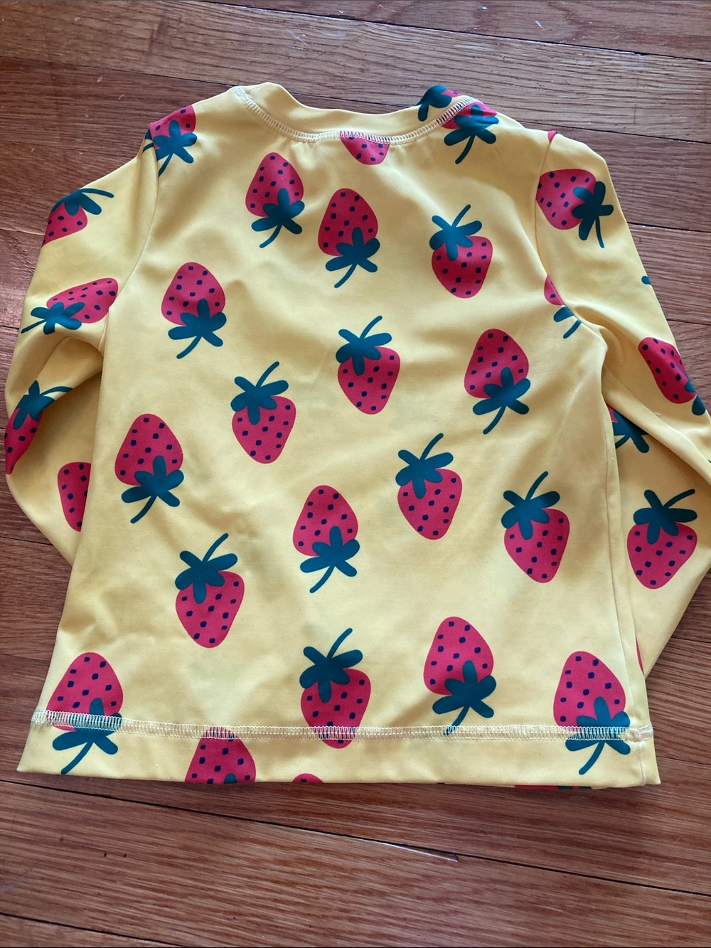 Hanna Andersson Yellow Top with Red Strawberry Motif - Picture 5 of 5